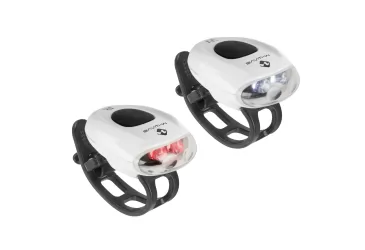 BLJESKALICA PREDNJA I ZADNJA ”COBRA III” 2F, 2LED, M-WAVE, SA GUMICOM