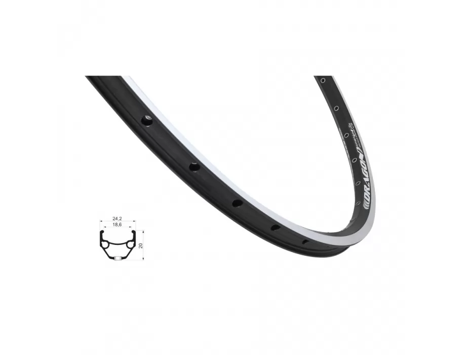 OBRUČ 28+29”36R DRAGON AL DUPLI CRNI AV