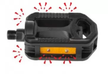 PEDALE MTB 6 LED (BLINKING) 9/16” VENTURA PVC CRNE