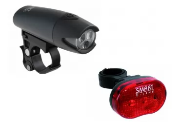 SVJETLO PREDNJE NA BATERIJE 3XLED 2F (CRNO)+ BLJESK.II 3LED/3F SMART