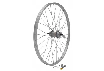 KOTAČ II 26X1 3/8”, NEXUS 3 BRZINE SIVI ALUMINIJSKI NA MATICU, OBRUČ 36R