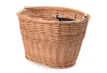 KOŠARICA PREDNJA OVAL QR  380X280X265MM, PLETENA, BOJA: SMEĐA