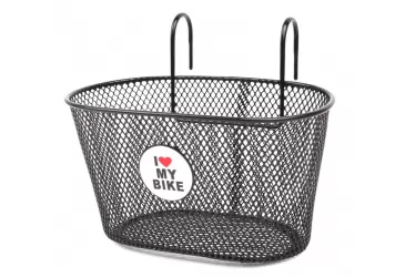 KOŠARICA PREDNJA OVAL ZA DJ.BICIKLE ”I LOVE MY BIKE” 24X15X14,5CM, CRNA