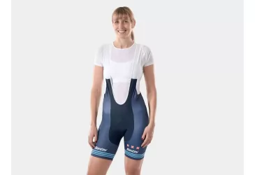 HLAČICE SANTINI TREK FACTORY RACING WOMEN'S CX TEAM REPLICA BIB SHORTS, DARK BLUE/RADIOACTIVE CORAL S