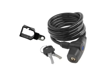 LOKOT SPIRALA 150CMX8MM KLJUČ SA NOSAČEM,CRNI