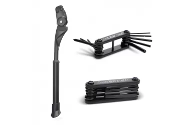 NOGICA BONTRAGER REAR MOUNT ADJUSTABLE KICKSTAND, BLACK (50562609) + ALAT MULTI-TOOL GREYP