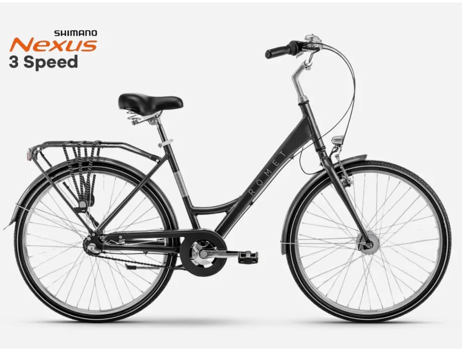 BICIKL ROMET, SONATA CLASSIC 26” LADY, SHIMANO NEXUS 3 BRZINE, LOWSTEP MEDIUM, GRAPHITE - CITY / HYBRID - ŽENSKI