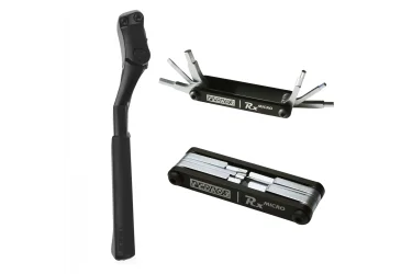 NOGICA REAR MOUNT ADJUSTABLE KICKSTAND, Mooi-18mm, BLACK (za Trek Marlin) + ALAT MULTI-TOOL PEDROS RX-Micro 6
