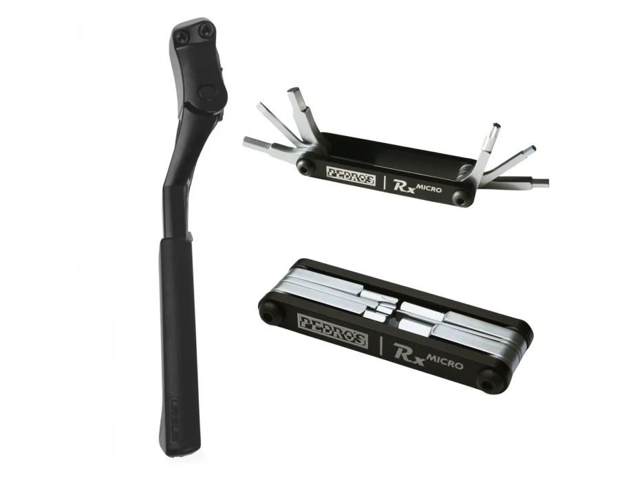 NOGICA REAR MOUNT ADJUSTABLE KICKSTAND, Mooi-18mm, BLACK (za Trek Marlin) + ALAT MULTI-TOOL PEDROS RX-Micro 6